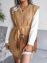 Sleeveless Split Knit Midi Dress