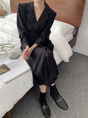 Double Breasted Suit Midi Dress