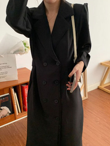 Double Breasted Suit Midi Dress