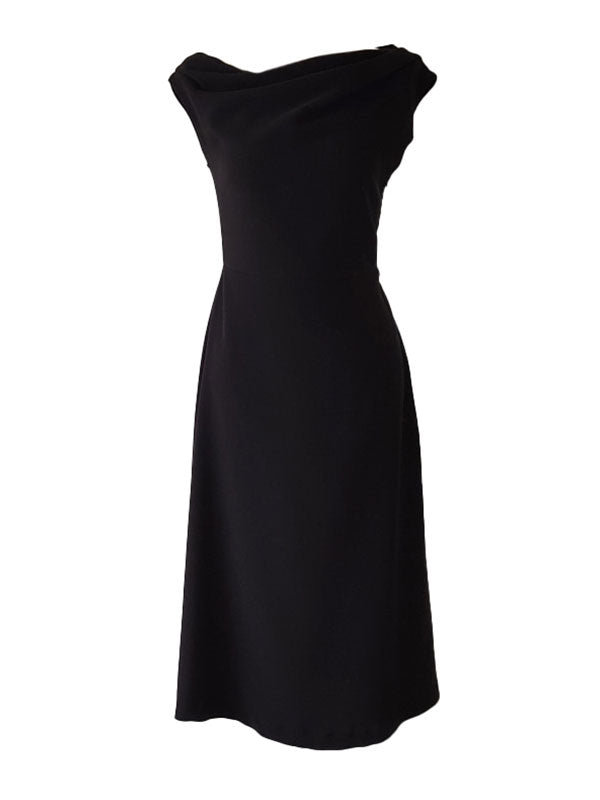 Ruched Boat Neck Party Midi Dress