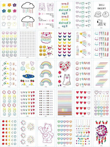 30sheets Mixed Cartoon Pattern Tattoo Sticker