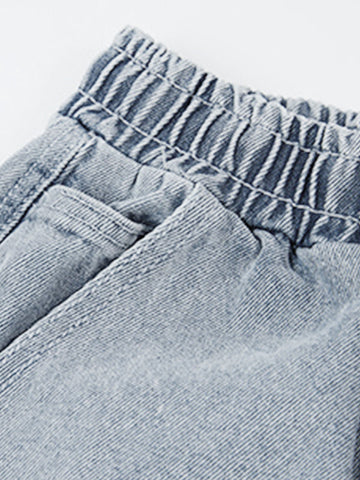 Herren-Jeansshorts mit lockerer Passform und blauer Waschung