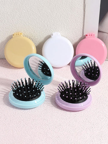 2 In 1 Foldable Mirror Cushion Comb