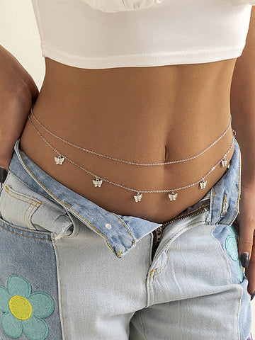 2pcs Butterfly Decor Belly Chain