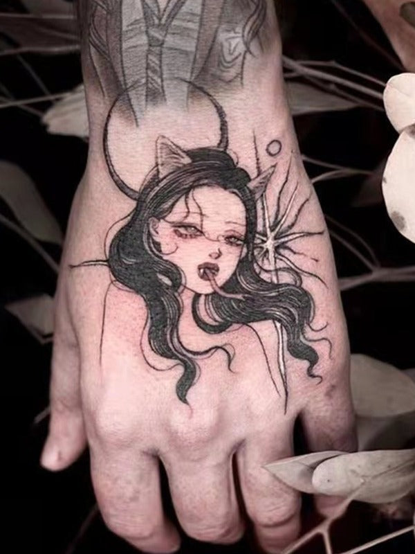 1sheet Demon Girl Tattoo Sticker