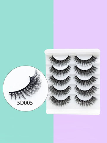 5pairs Thick Natural False Eyelashes