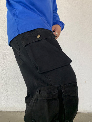 Pantalones cargo holgados con múltiples bolsillos para hombre