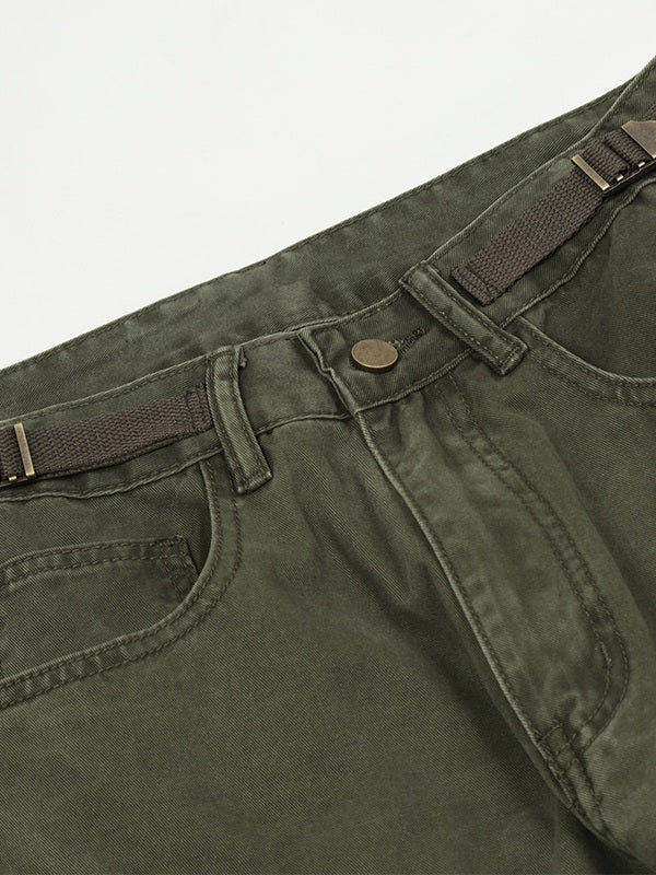 Pantalones cargo holgados con múltiples bolsillos para hombre