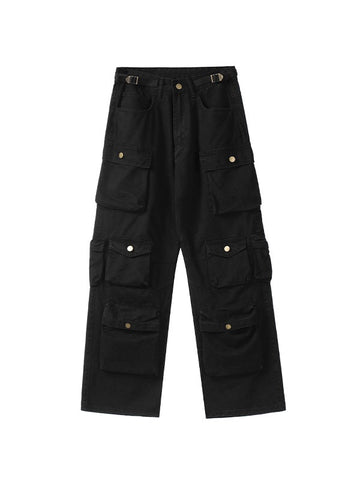 Pantalones cargo holgados con múltiples bolsillos para hombre