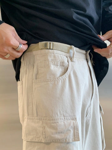 Pantalones cargo holgados con múltiples bolsillos para hombre