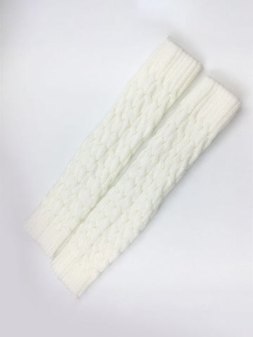 Solid Color Cable Knit Leg Warmer