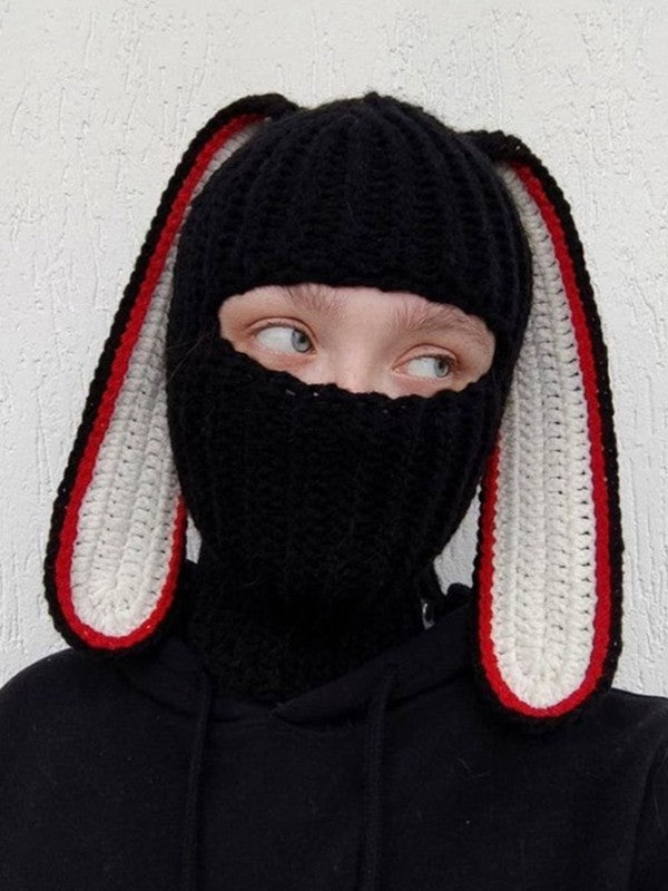 Bunny Crochet Knit Balaclava