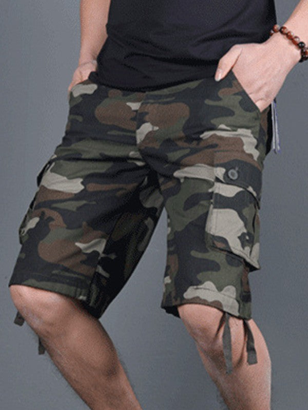 Pantalones cortos cargo de camuflaje para hombre