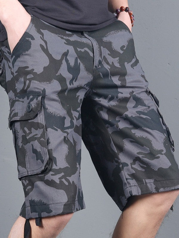 Pantalones cortos cargo de camuflaje para hombre