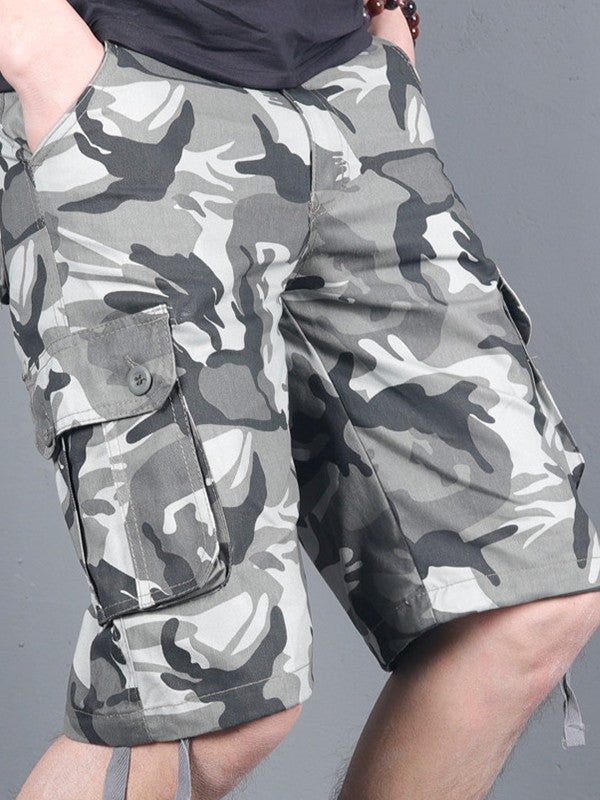 Pantalones cortos cargo de camuflaje para hombre