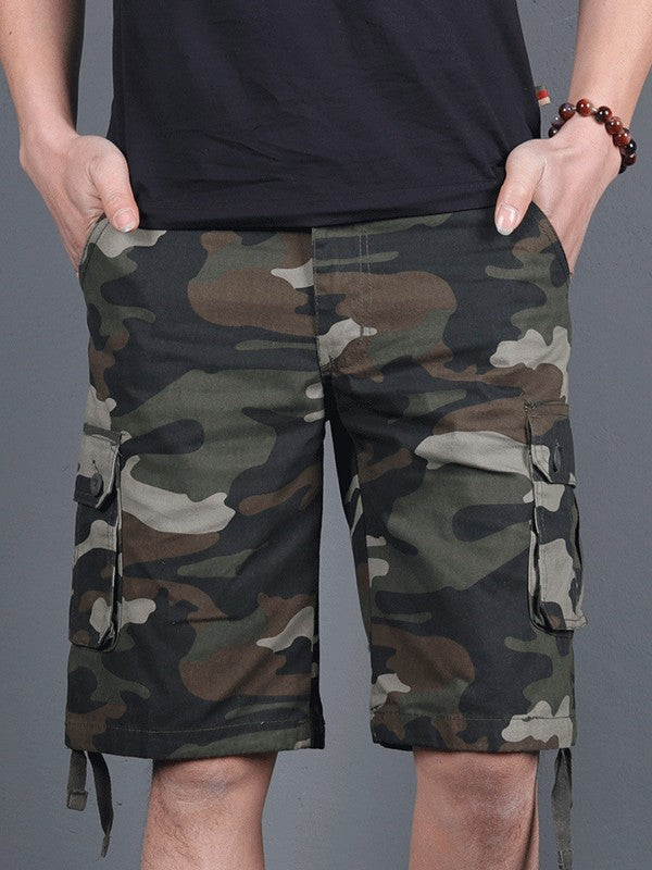 Pantalones cortos cargo de camuflaje para hombre