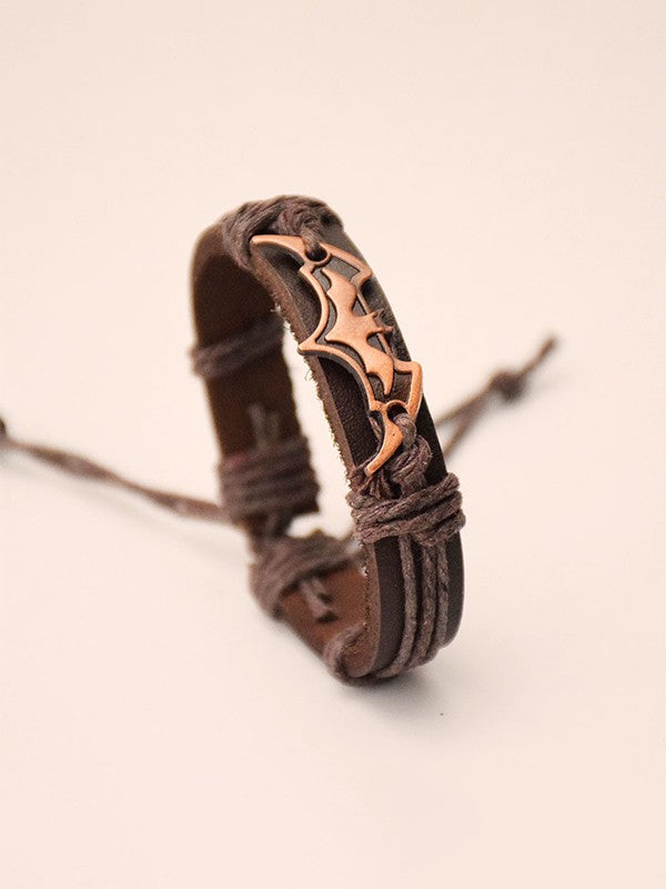 Adjustable Bat Pattern Pu Leather Bracelet