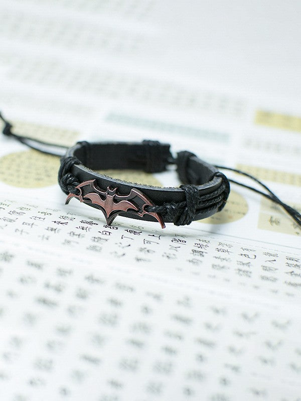 Adjustable Bat Pattern Pu Leather Bracelet