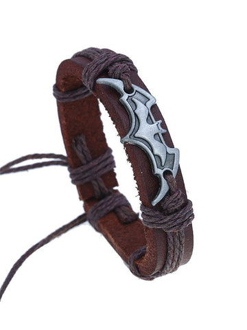 Adjustable Bat Pattern Pu Leather Bracelet