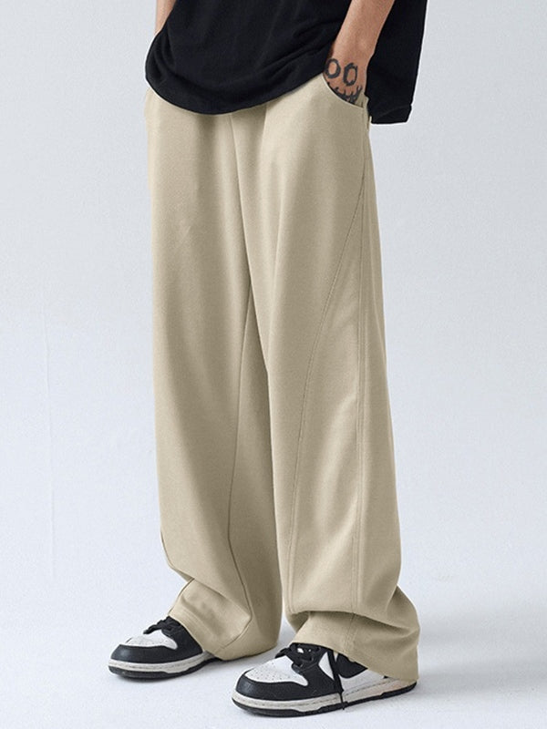 Pantalones casuales holgados con paneles para hombre