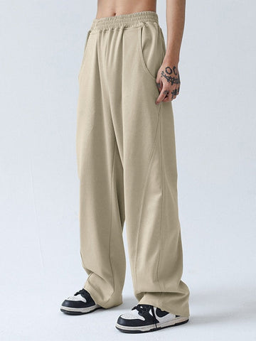 Pantalones casuales holgados con paneles para hombre