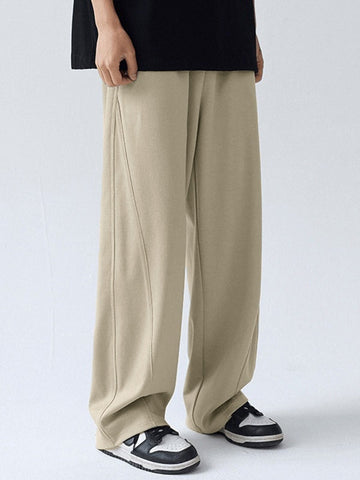 Pantalones casuales holgados con paneles para hombre