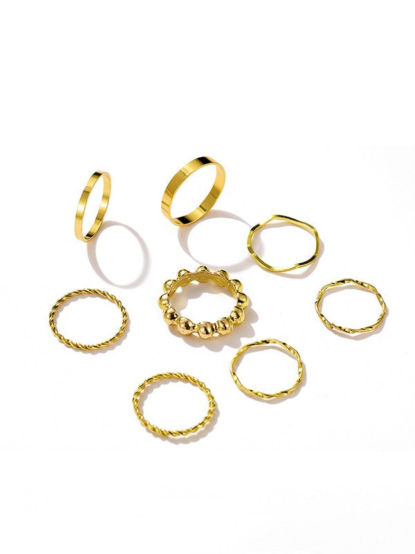 8pcs Simple Finger Ring Set – Omcne