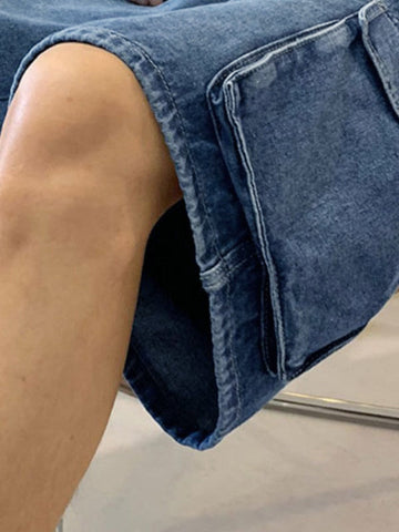 Herren-Cargo-Jeansshorts mit verwaschener, lockerer Passform