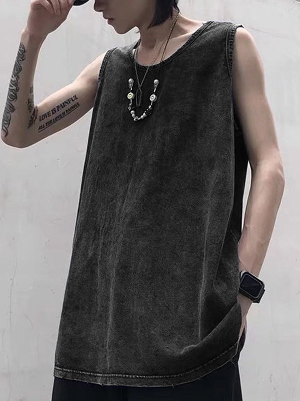 Men's Vintage Wash Distressed Vest