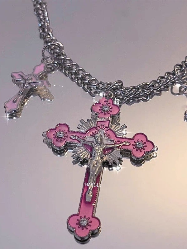 Punk Y2K Cross Pendant Necklace