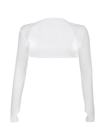 Thumb Hole Design Bolero Knit Top