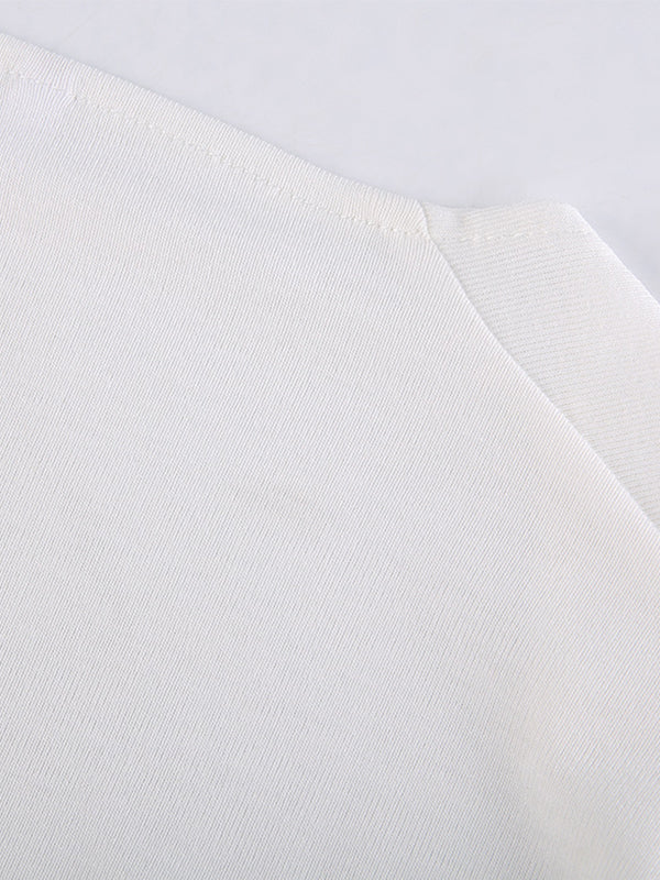Thumb Hole Design Bolero Knit Top