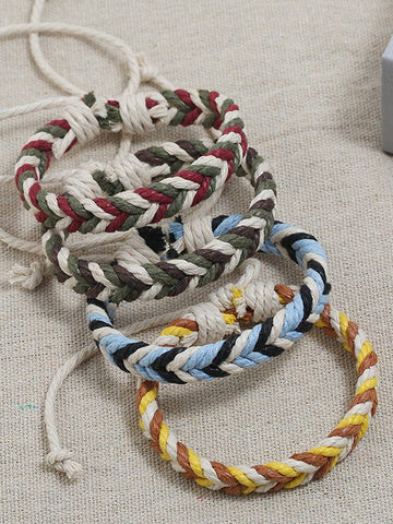 Color Block Braided Rope Bracelet