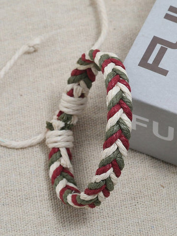 Color Block Braided Rope Bracelet