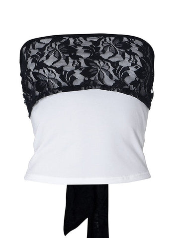 Top bandeau con detalle de encaje