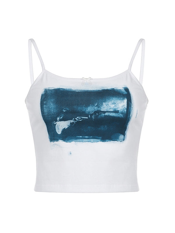 Screen Printed Crop Cami Top