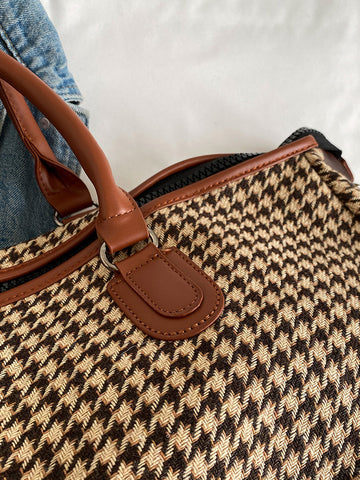 Houndstooth Pattern Duffel Bag