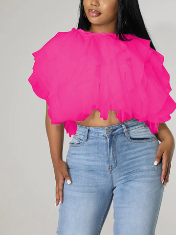 Sleeveless Tulle Tops