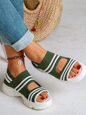 Striped Cutout Sandals