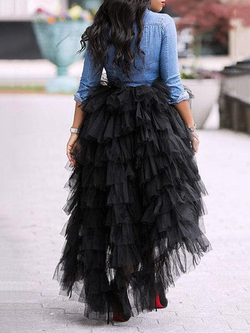 High Low Hem Tulle Skirt