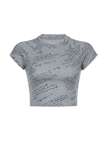 Crop-Top mit durchgehendem Buchstaben-Print