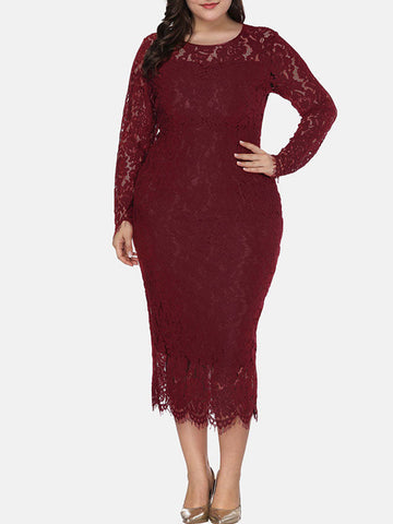 Long Sleeve Lace Maxi Dress