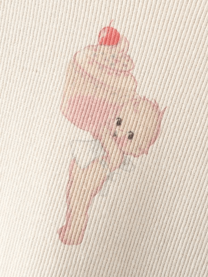 Geripptes Crop-Tanktop „Baby Cupcake“