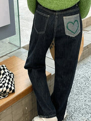 Back Patch Design Boyfriend Jeans