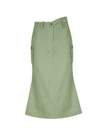 Back Split Mermaid Long Cargo Skirt