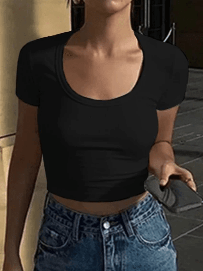Basic Hand Top Basic Crew Crop Top – Omcne