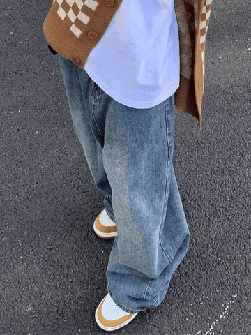 Belted Blue Wash Boyfriend Jeans