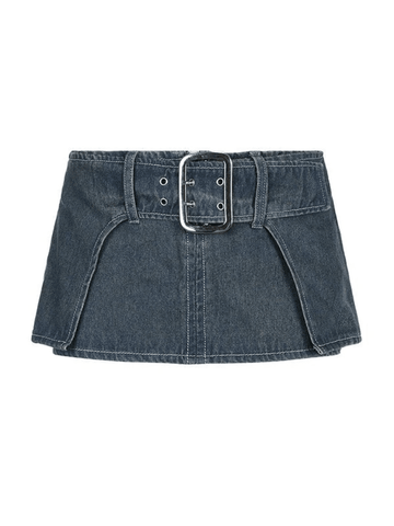 Cargo-Minirock aus Ultra-Denim mit Gürtel