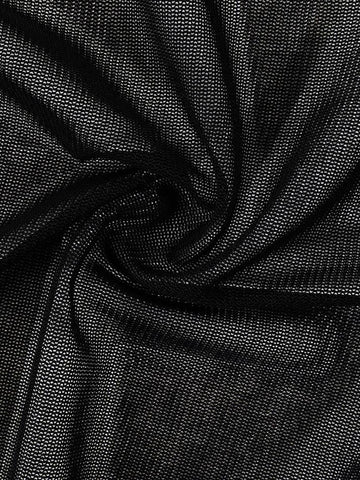 Schwarze Strickjacke mit Sicherheitsnadeln aus Netzstoff