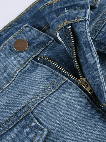 Blauer Cargo-Minirock aus Denim